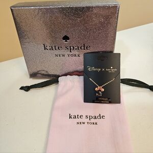 Kate Spade x Disney Gold Necklace with Pink and Black Accents